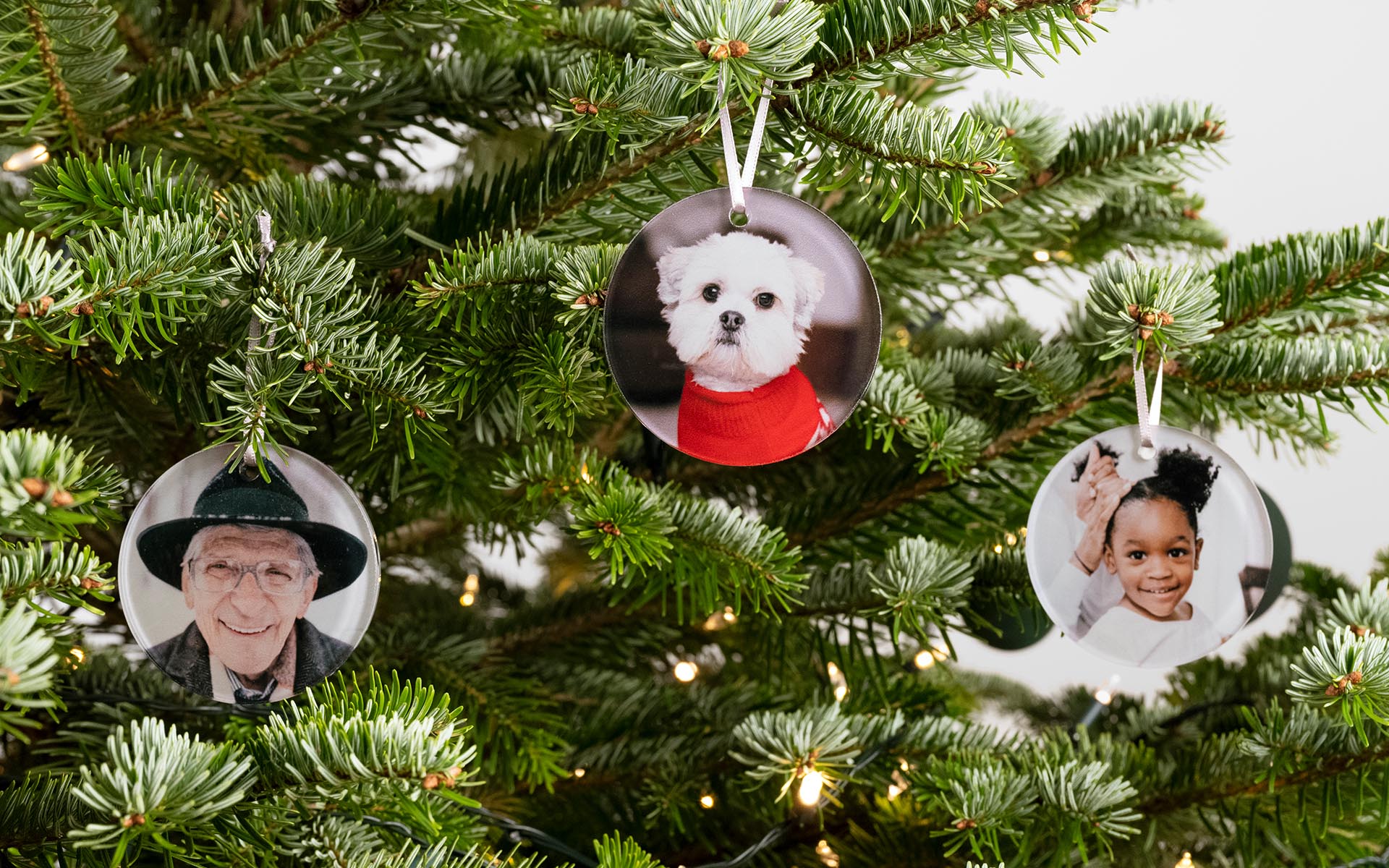 Popsa ornaments on a Christmas tree